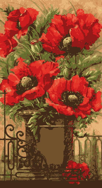 mohnblumen (vi 025) gobelin stickbild stickpackung
