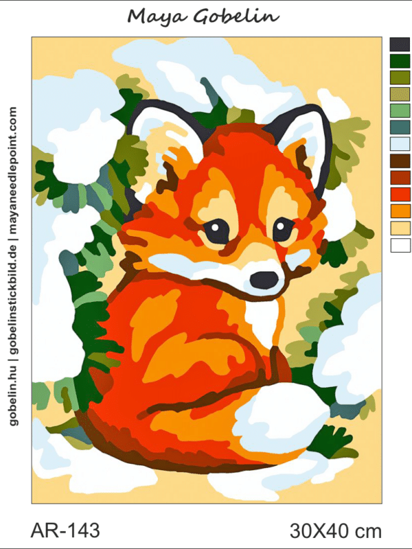 kleiner fuchs im schnee (ar 143) gobelin stickbild stickpackung