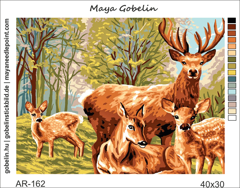 hirsche im wald (ar 162) gobelin stickbild stickpackung
