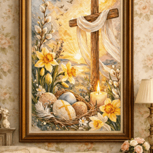 glaube und ostern (mg 1129) gobelin stickbild stickpackung