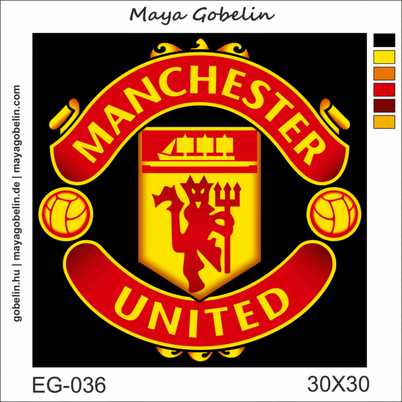 manchester united logo (eg 036) gobelin stickbild stickpackung