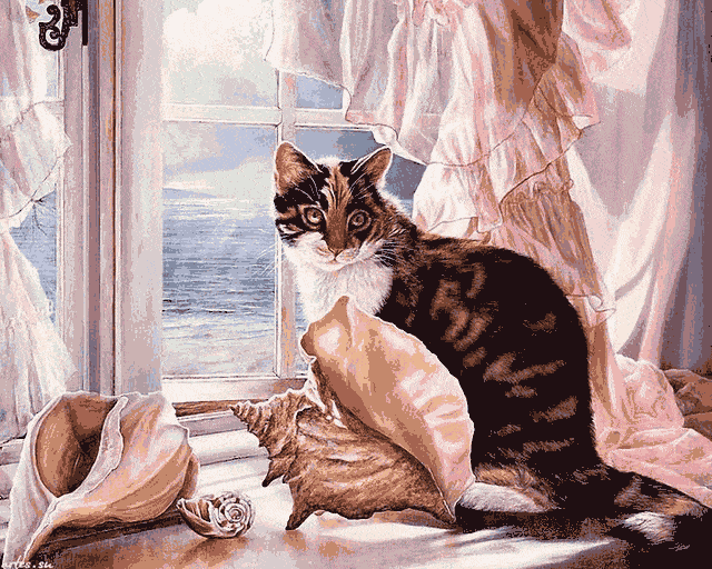 katze (fe 160) gobelin stickbild stickpackung
