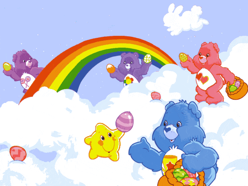 teddybären oben auf dem regenbogen (gy 060) gobelin stickbild stickpackung