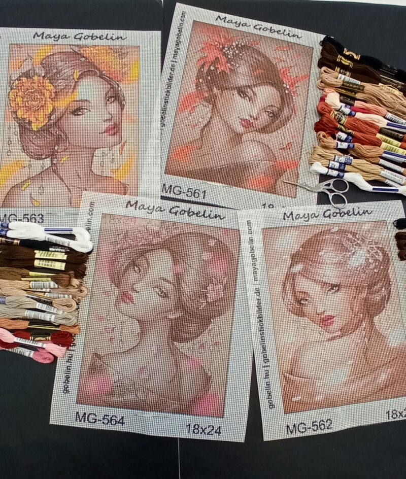 jahreszeiten serie – geisha – frühling – (mg 564 a) 18x24 cm, normale stramin (44 stich / 10 cm), gobelin stickbild stickpackung