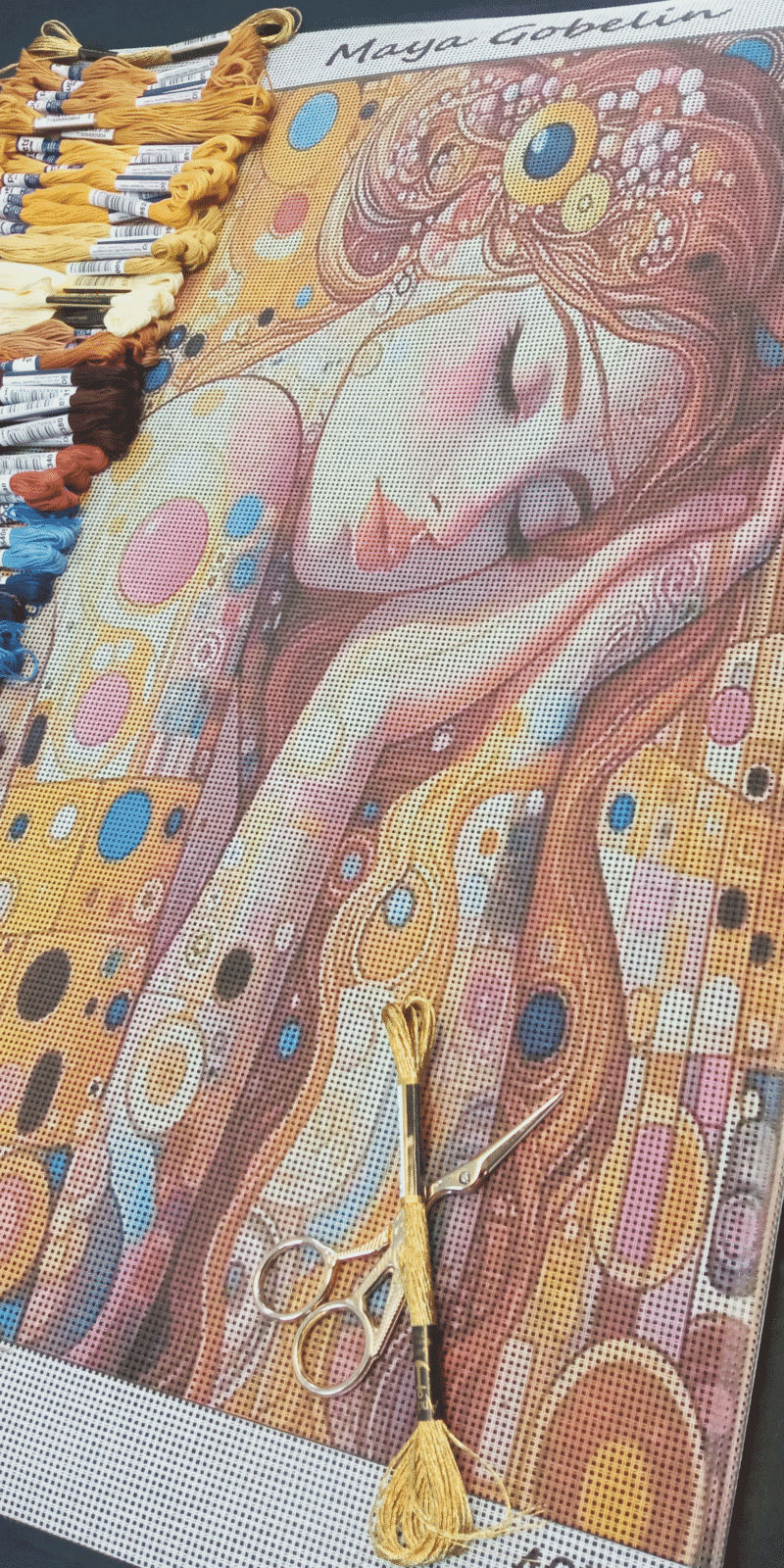 klimt inspiriertes kunstwerk (mg 1108) gobelin stickbild stickpackung