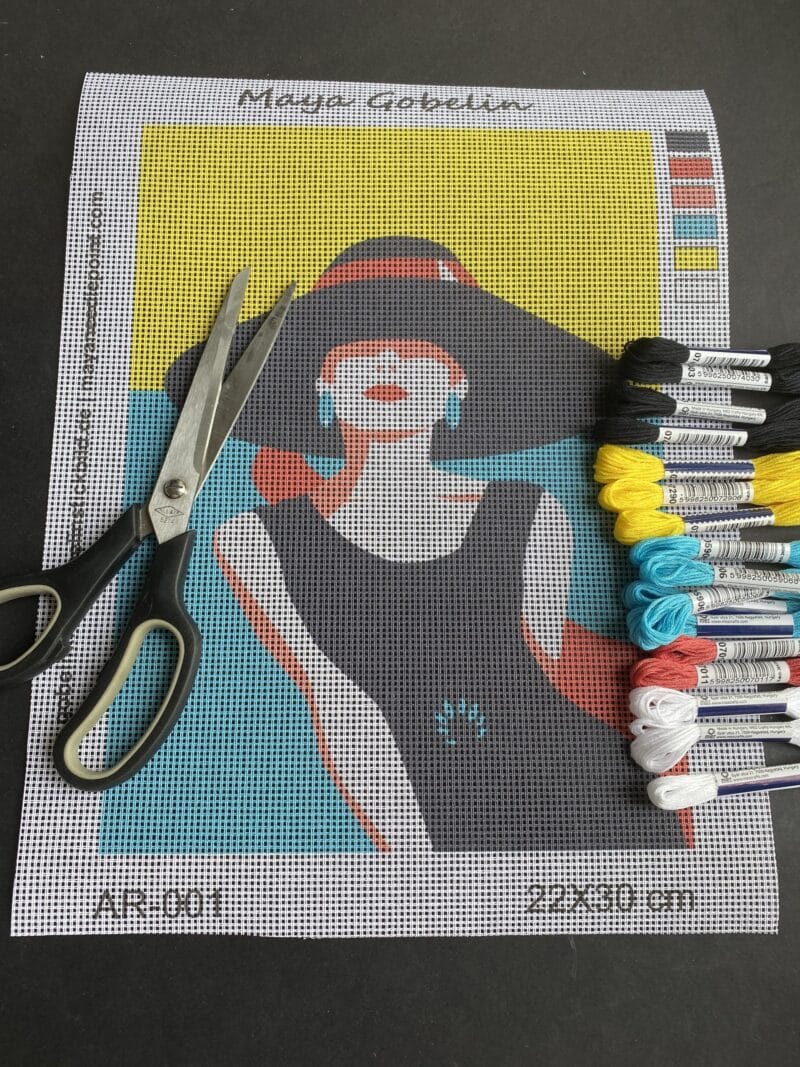 buntes frauenporträt (mg 322) gobelin stickbild stickpackung