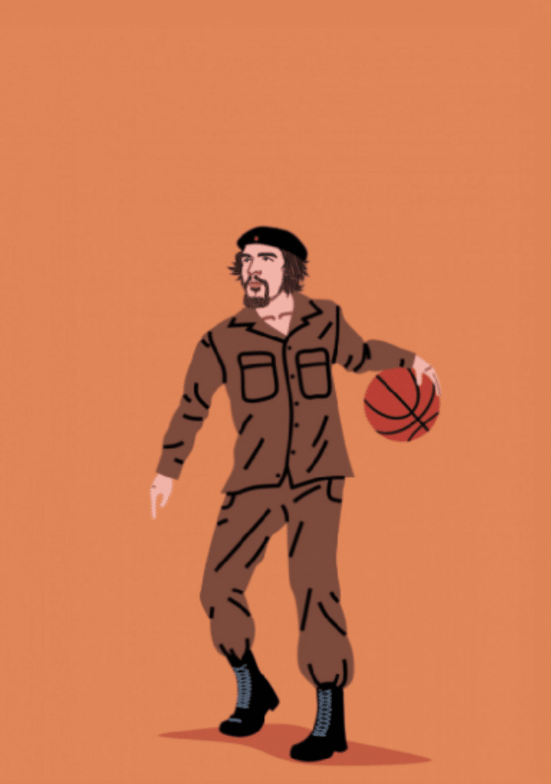 che guevara spielt basketball (mg 282) gobelin stickbild stickpackung