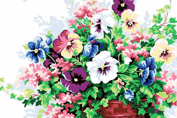 stiefmütterchen blume (mg 022) gobelin stickbild stickpackung