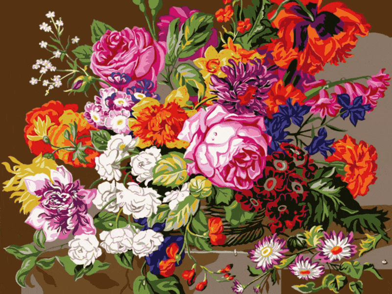 stillleben mit blumen (mg 060) gobelin stickbild stickpackung