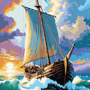 segelboot am horizont i. (mg 1031) gobelin stickbild stickpackung