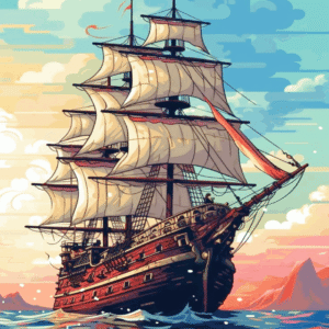 segelboot am horizont ii. (mg 1032) gobelin stickbild stickpackung