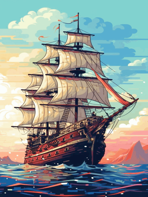 segelboot am horizont ii. (mg 1032) gobelin stickbild stickpackung