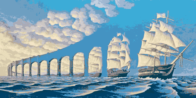 brücke durch segelboote, optisches bild (mg 109) gobelin stickbild stickpackung