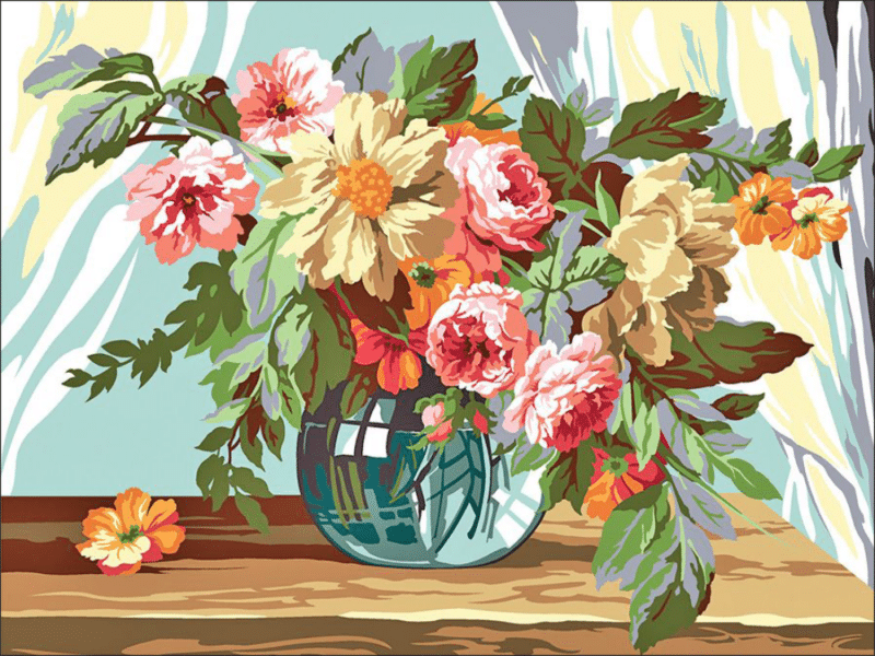 blumen im fenster (mg 204) gobelin stickbild stickpackung