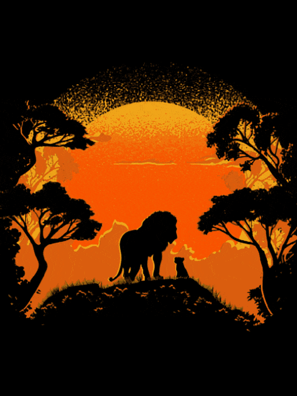 löwe in der nacht, silhouette (mg 217) gobelin stickbild stickpackung