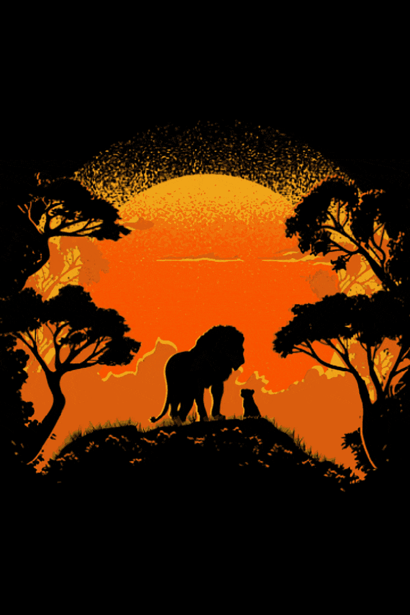 löwe in der nacht, silhouette (mg 217) gobelin stickbild stickpackung