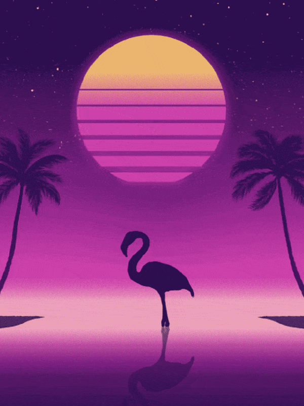 flamingo in der nacht, silhouette (mg 218) gobelin stickbild stickpackung