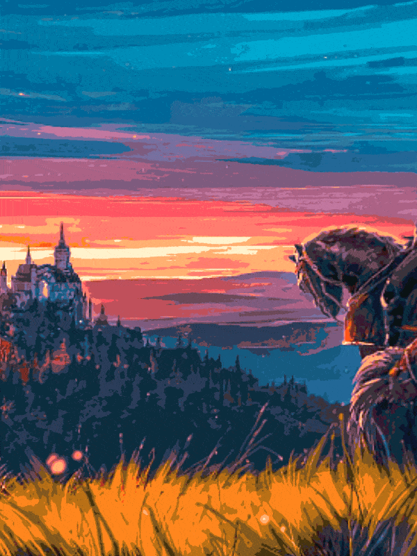 ritter bei sonnenuntergang (mg 249) gobelin stickbild stickpackung