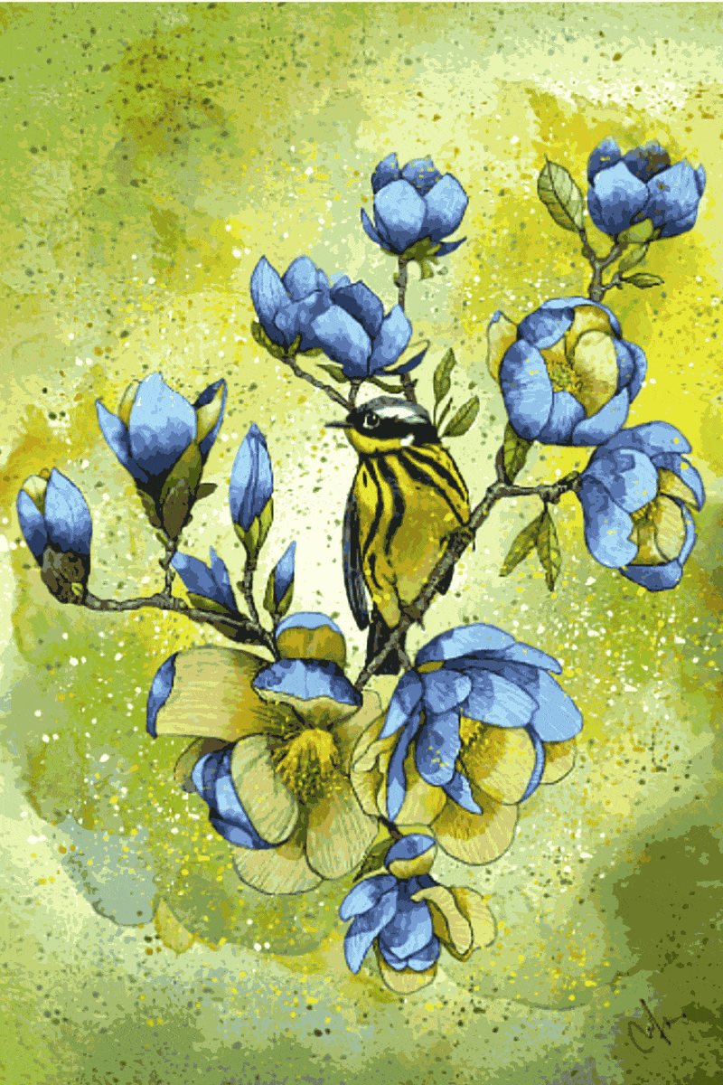 vogel und blumen (mg 252) gobelin stickbild stickpackung