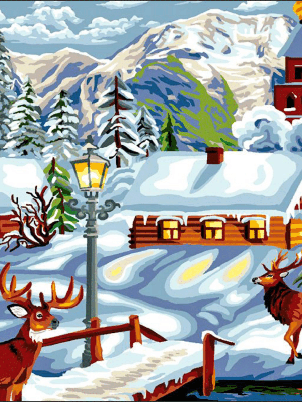hirsch im schnee (mg 281) gobelin stickbild stickpackung