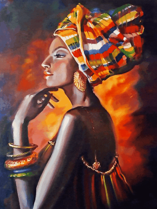afrikanische dame (mg 286) gobelin stickbild stickpackung