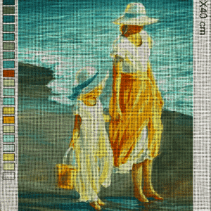 am strand spazieren gehen (mg 298) gobelin stickbild stickpackung
