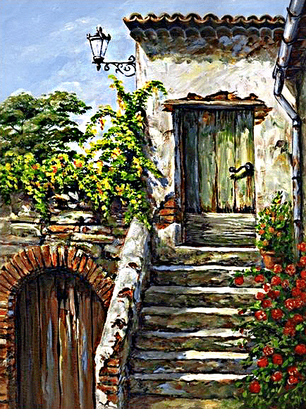 mediterrane treppe (mg 324) gobelin stickbild stickpackung