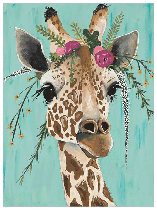 giraffe mit blumen (mg 344) gobelin stickbild stickpackung