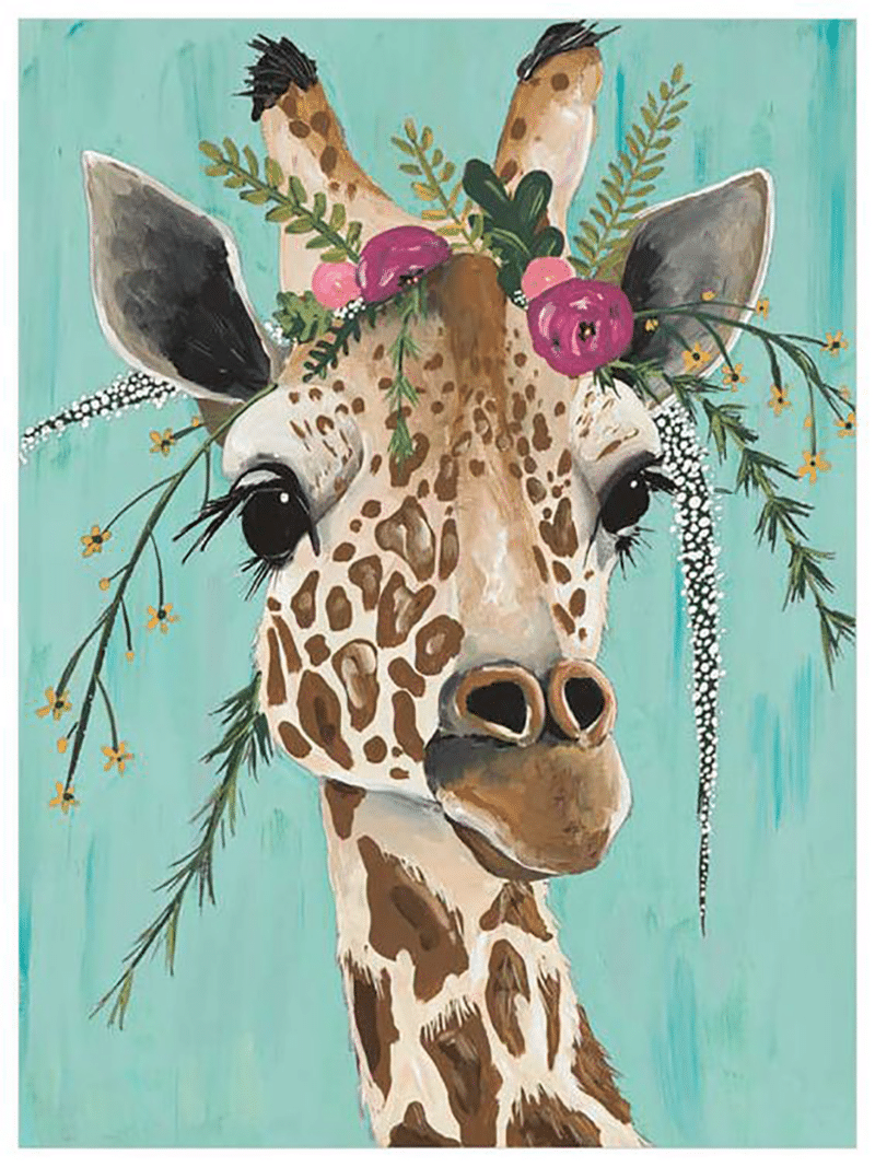 giraffe mit blumen (mg 344) gobelin stickbild stickpackung