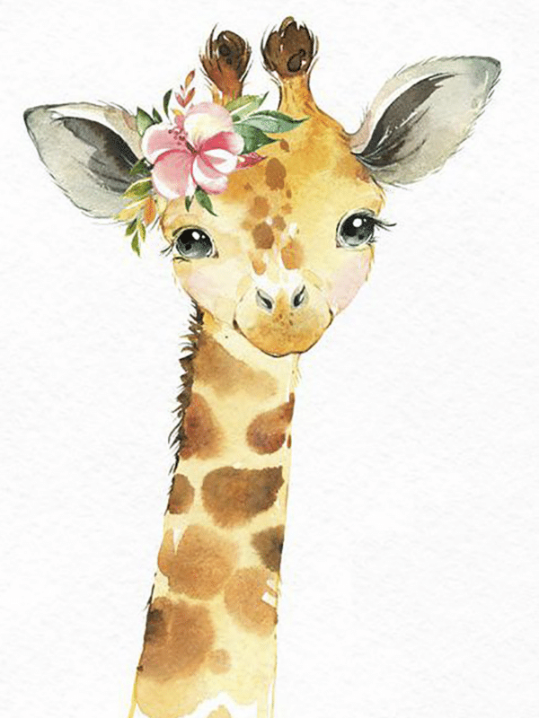 babygiraffe mit blumen (mg 347) gobelin stickbild stickpackung