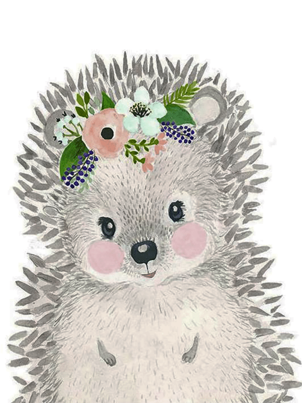 igel mit blumen (mg 348) gobelin stickbild stickpackung