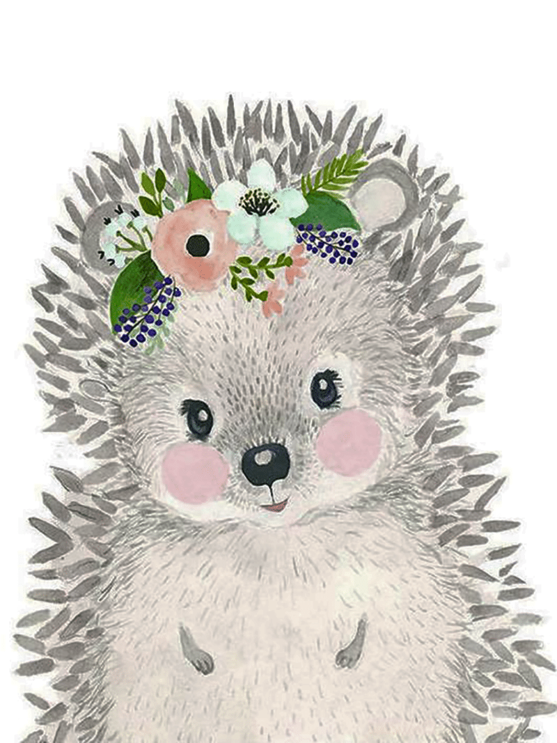 igel mit blumen (mg 348) gobelin stickbild stickpackung