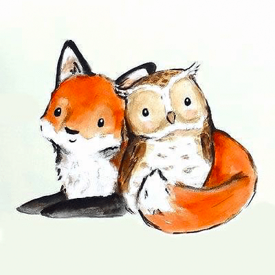 kleiner fuchs und eule (mg 358) gobelin stickbild stickpackung