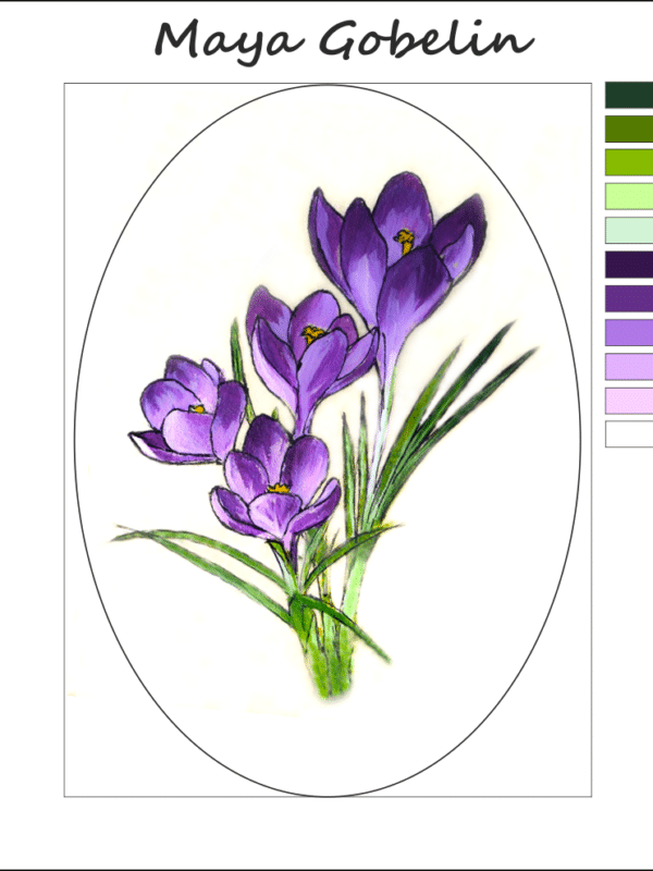 krokus blume (oval) (mg 391 o) gobelin stickbild stickpackung
