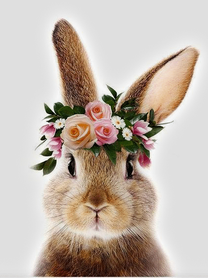 hase mit blumen (mg 399) gobelin stickbild stickpackung