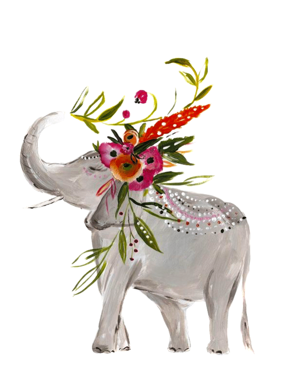 elefant mit blumen (mg 425) gobelin stickbild stickpackung