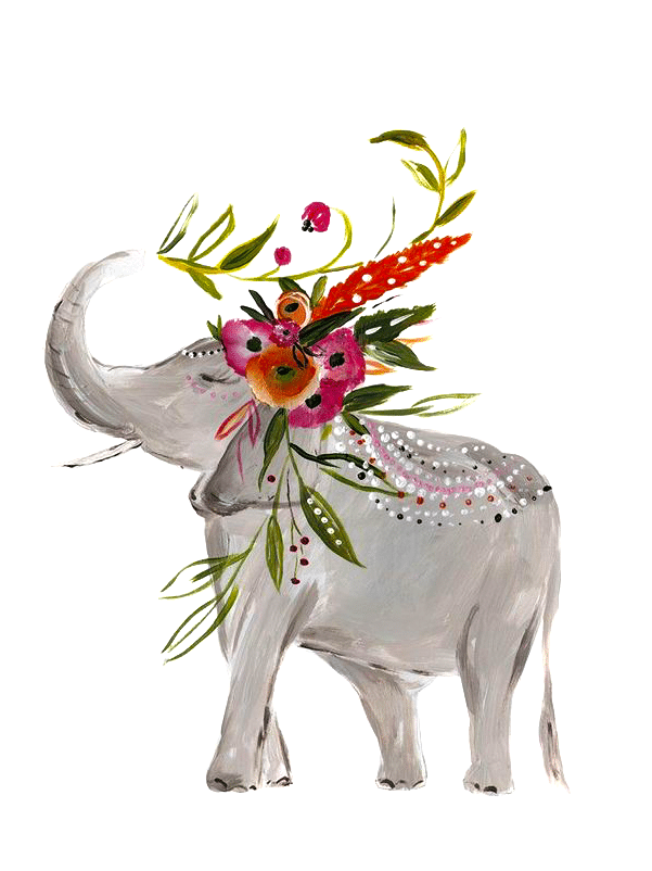 elefant mit blumen (mg 425) gobelin stickbild stickpackung