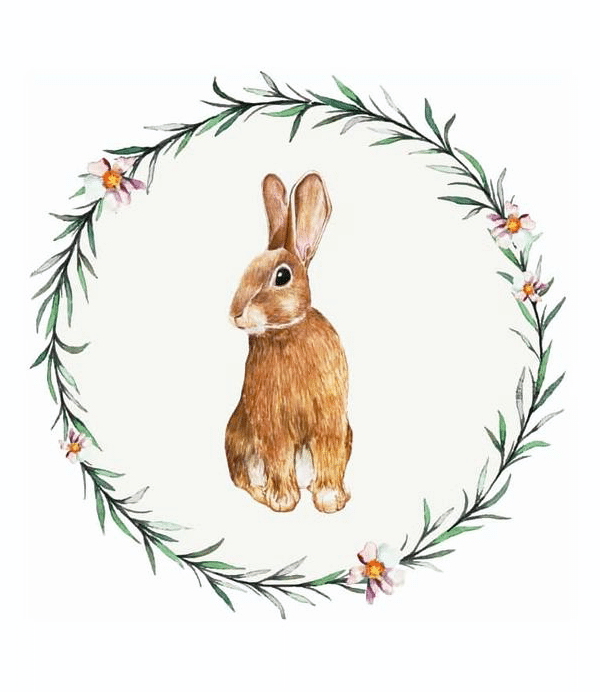 hase in einem blumenkranz (mg 427) gobelin stickbild stickpackung