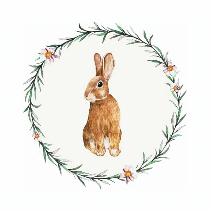hase in einem blumenkranz (mg 427) gobelin stickbild stickpackung