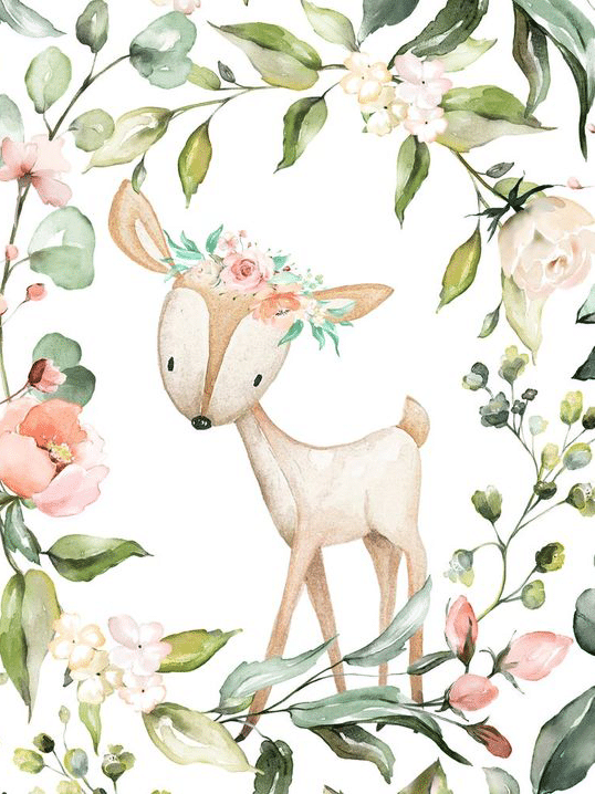 hirsch zwischen blumen (mg 429) gobelin stickbild stickpackung