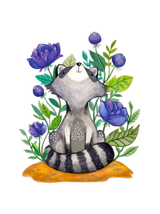 waschbär mit blumen (mg 432) gobelin stickbild stickpackung