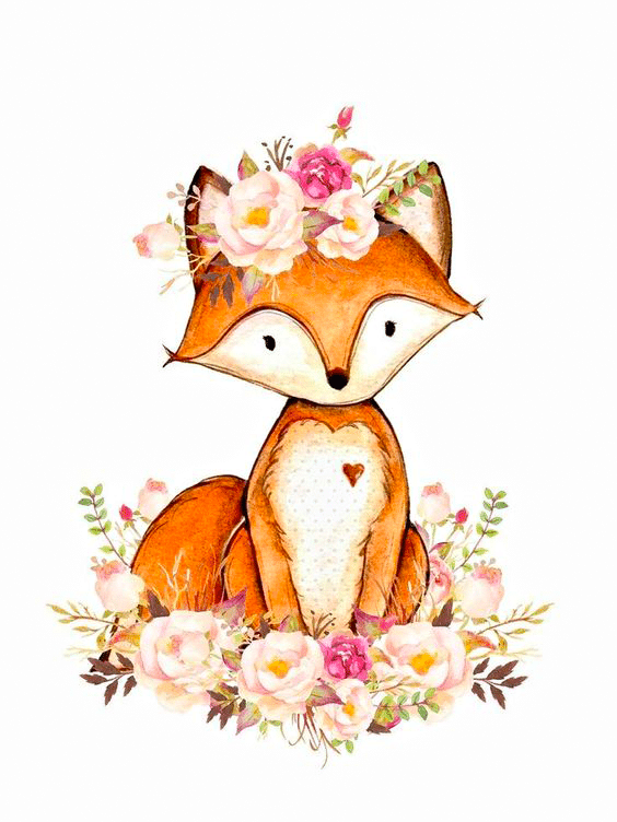 fuchs mit blumen (mg 436) gobelin stickbild stickpackung
