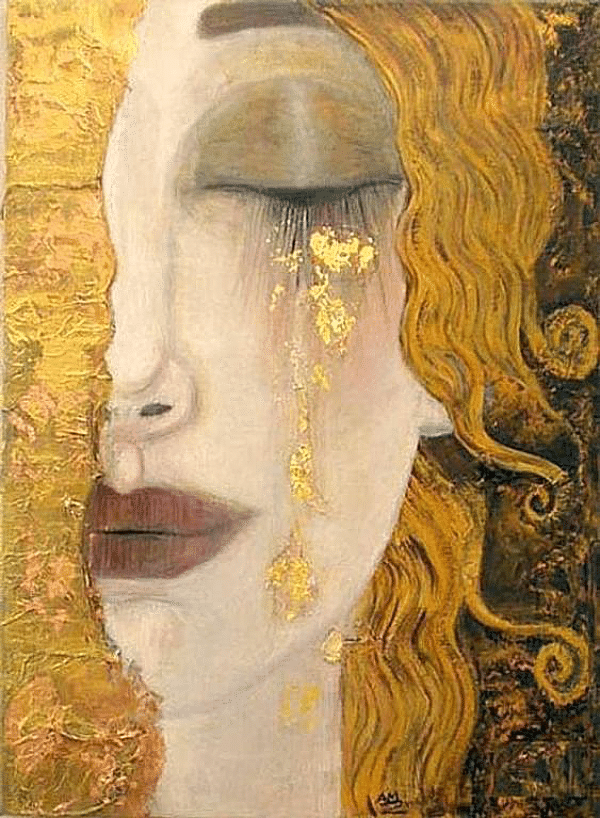 klimt goldene tränen (mg 495) gobelin stickbild stickpackung