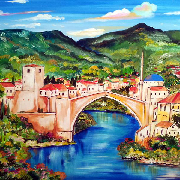 brücke in mostar (mg 496) gobelin stickbild stickpackung