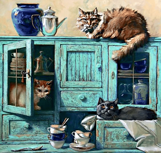 katzen zu hause (mg 505) gobelin stickbild stickpackung