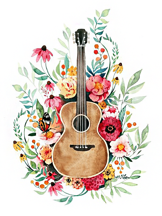 gitarre mit blumen ii. (mg 526) gobelin stickbild stickpackung