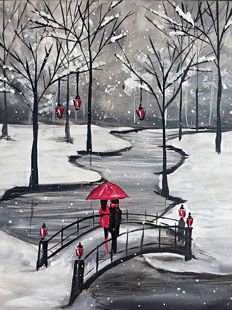 romantik im schneefall (mg 545) gobelin stickbild stickpackung