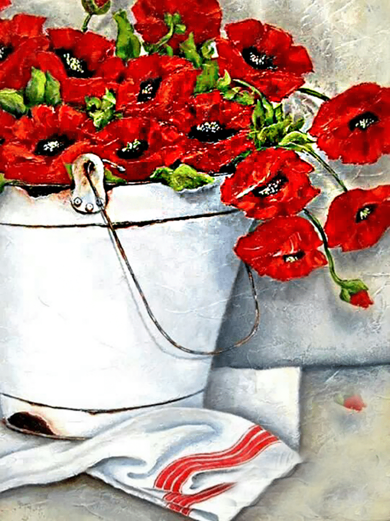 mohn in einem eimer (mg 557) gobelin stickbild stickpackung
