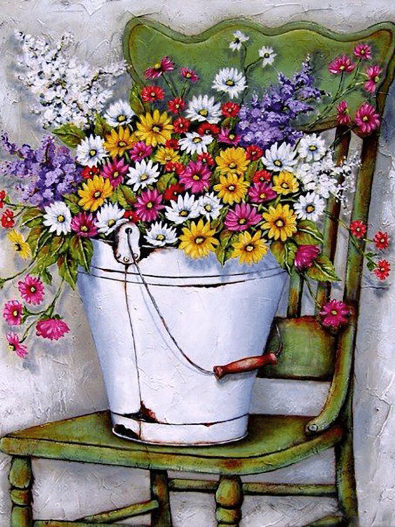 blumen in einem eimer (mg 558) gobelin stickbild stickpackung