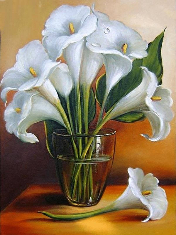 weiße blumen stilleben (mg 581) gobelin stickbild stickpackung